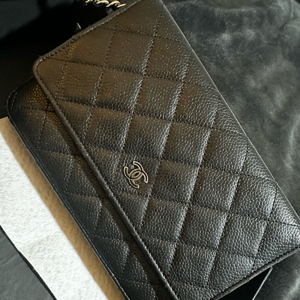 CHANEL Black Quilted Clutch
